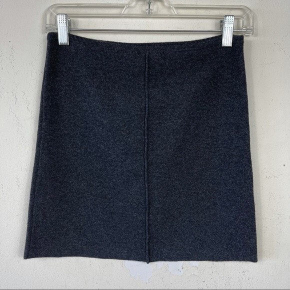 NWOT Nili Lotan Wool Cashmere Blend Sweater Knit Gray Mini Skirt Exposed Seam XS - Picture 9 of 11